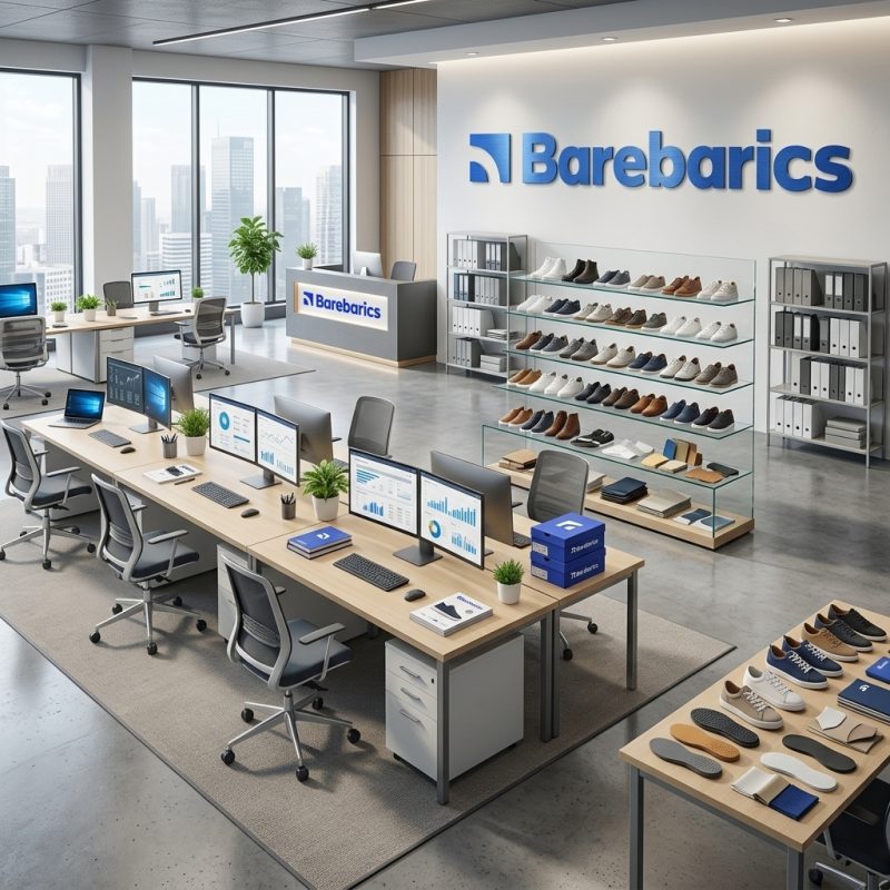 create image about office of the shoes store 
you can use the logo as a reference 
i need this image for Distributors
no people